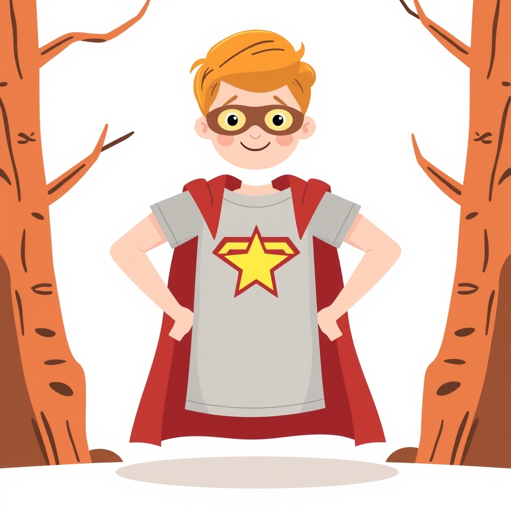 Cape de super-héros sans couture dans un vieux t-shirt