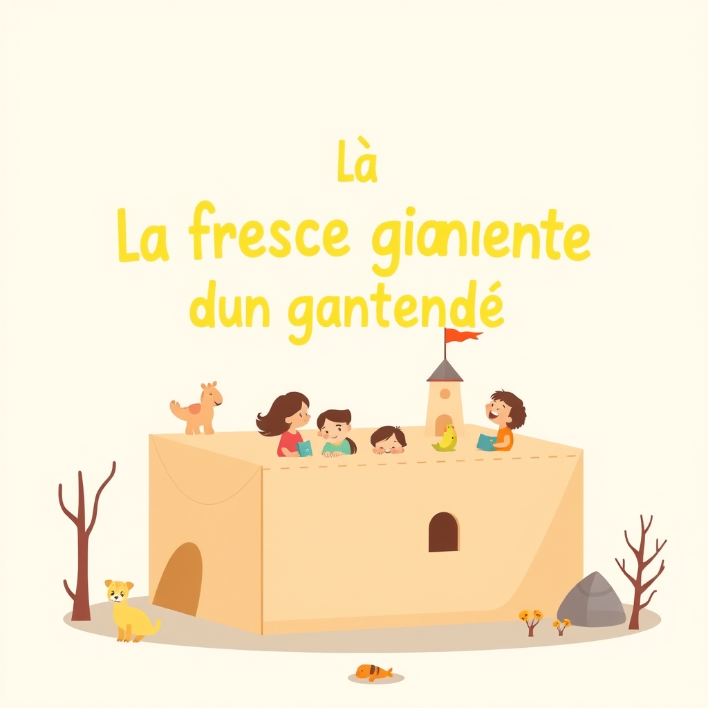 La fresque géante sur un grand carton déplié