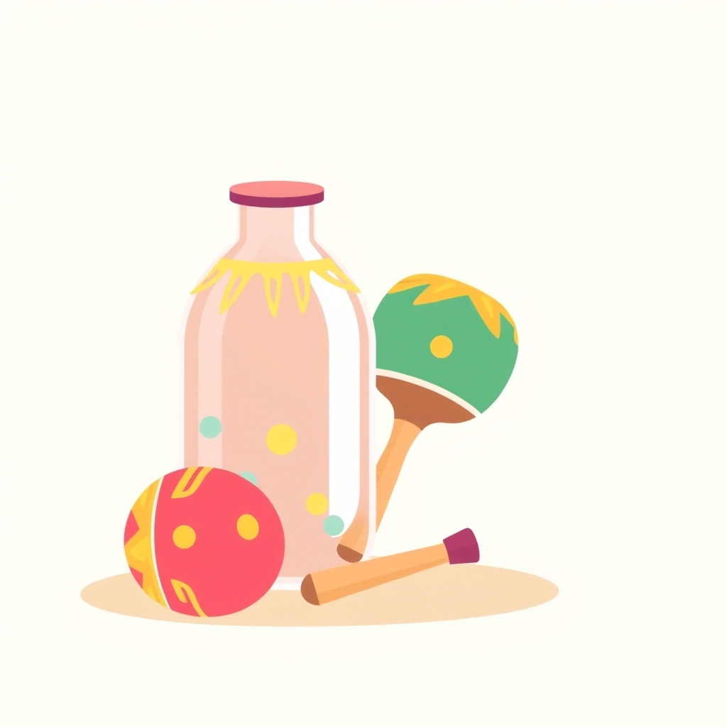 Maracas sonores en bouteille plastique et riz