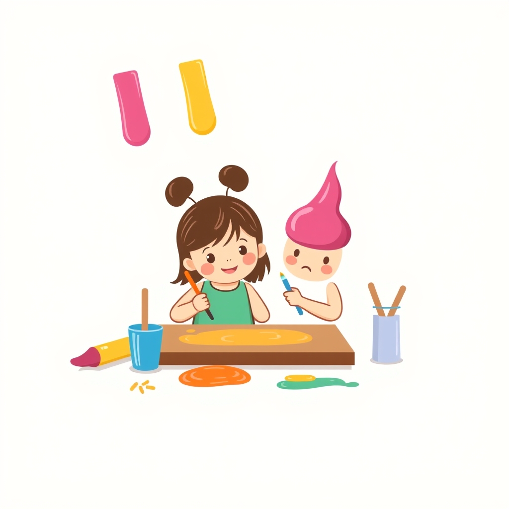 Peinture glacée aux glaçons colorés