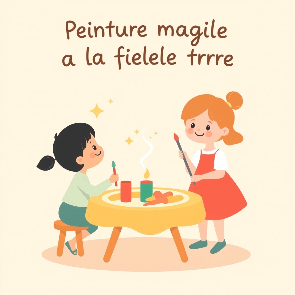 Peinture magique à la ficelle tirée