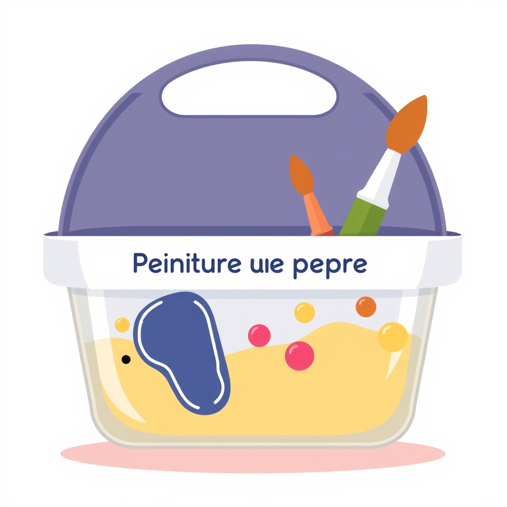 Peinture propre dans une pochette plastique