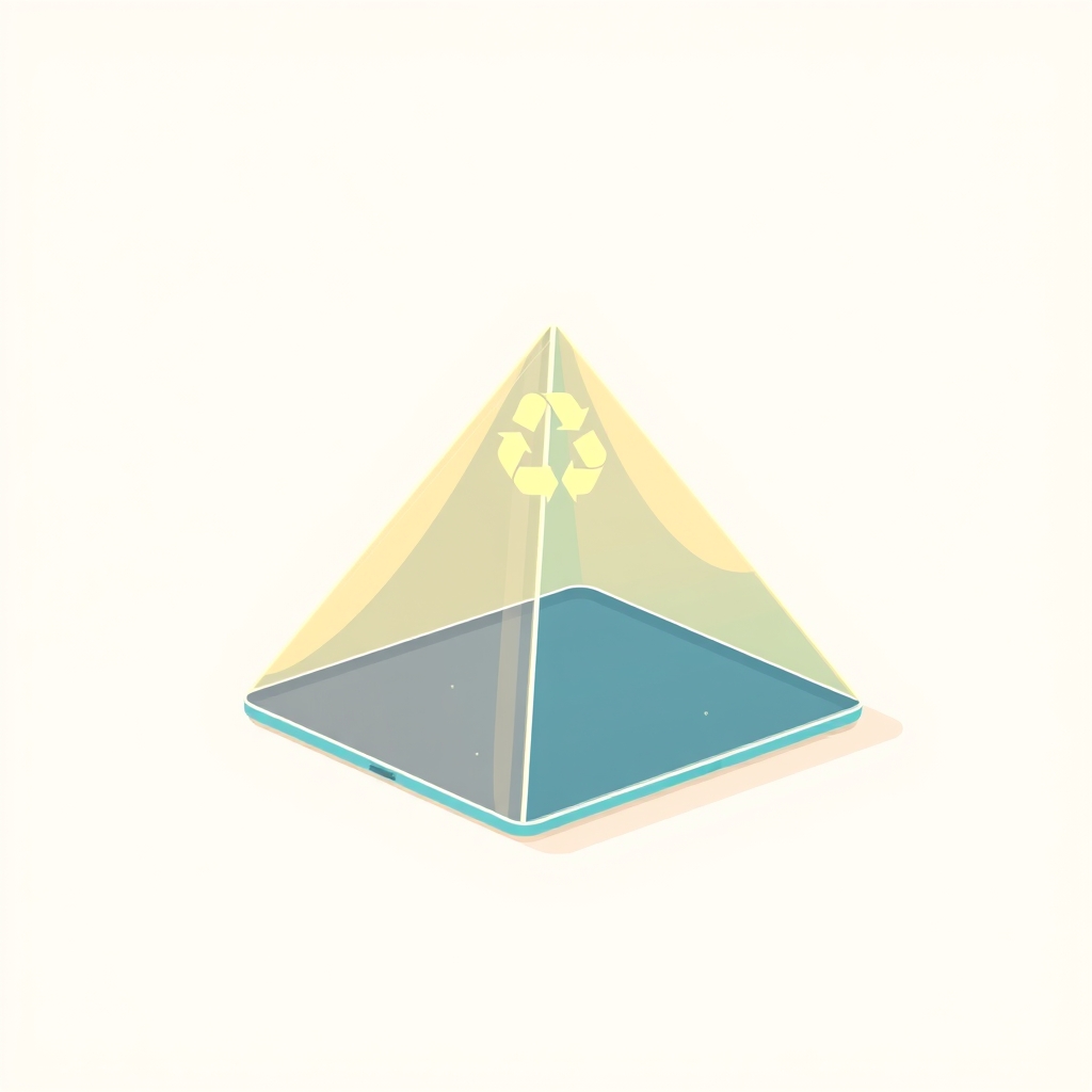 Pyramide à hologramme 3D pour smartphone en plastique recyclé
